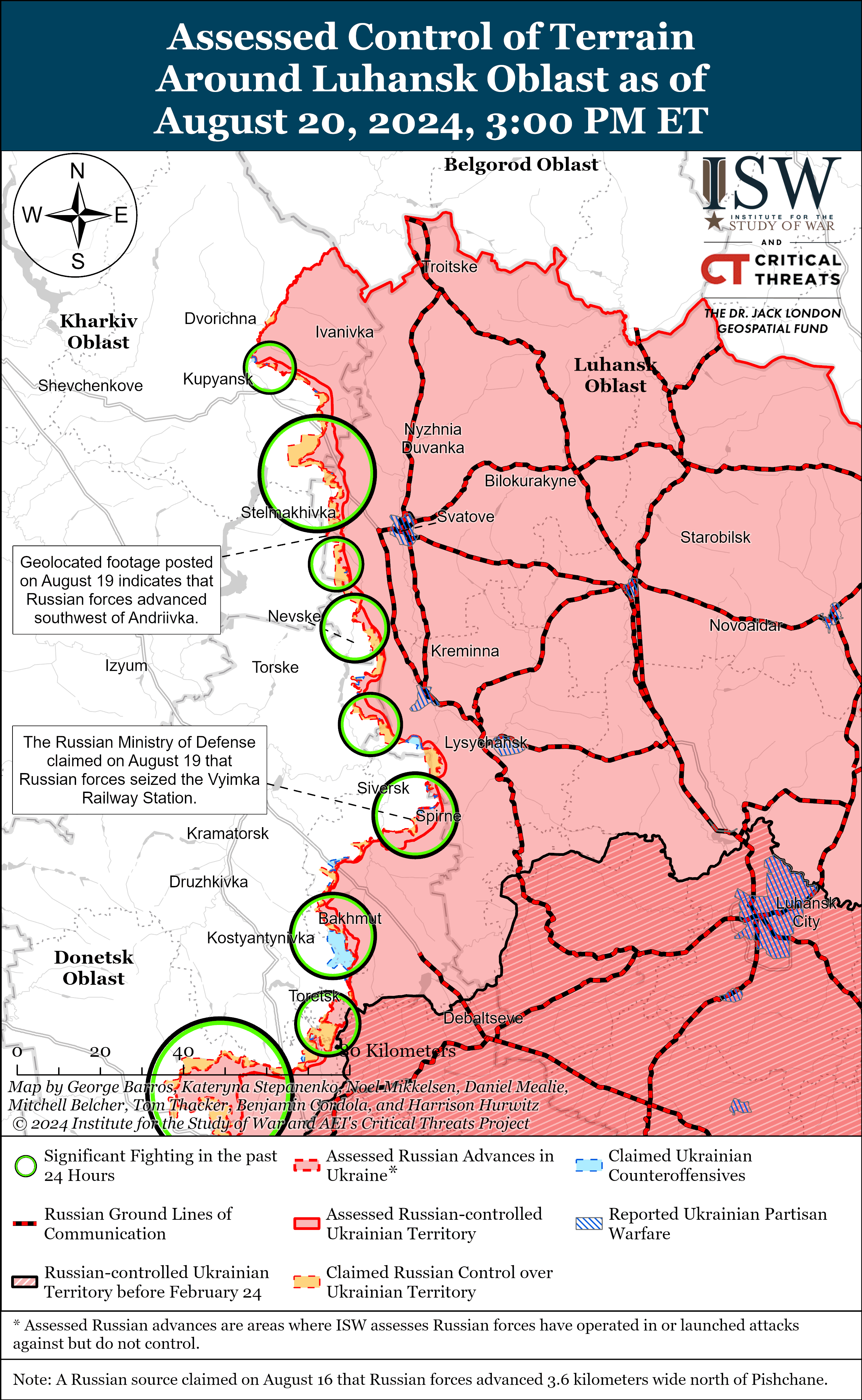 Російські війська просунулися через річку Жеребець на Луганщині — ISW