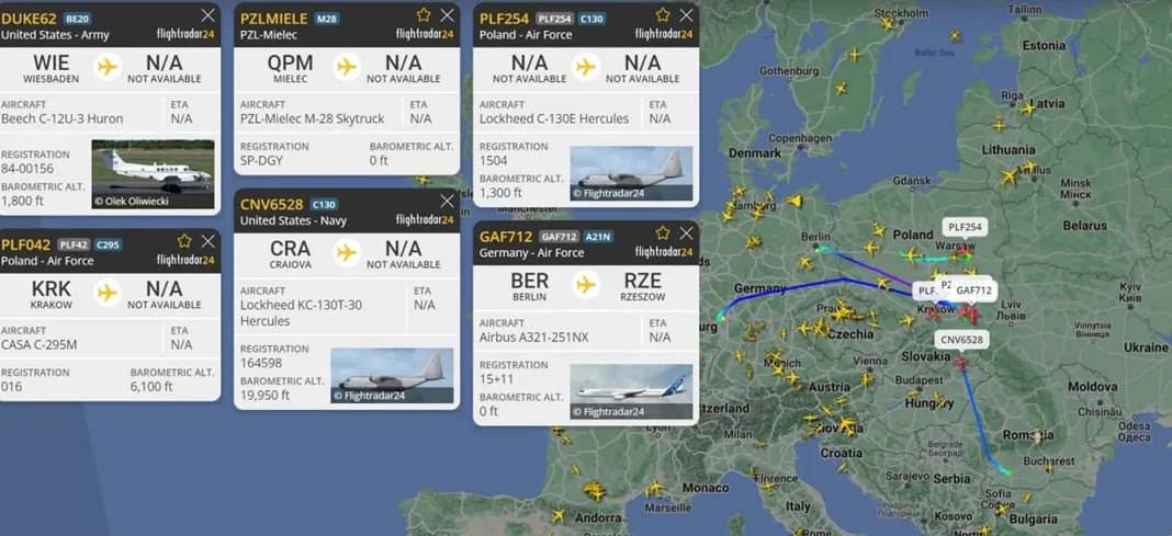 «Поранених під Полтавою вивозили з Польщі шість літаків НАТО». Пропаганда маніпулює даними Flightradar24