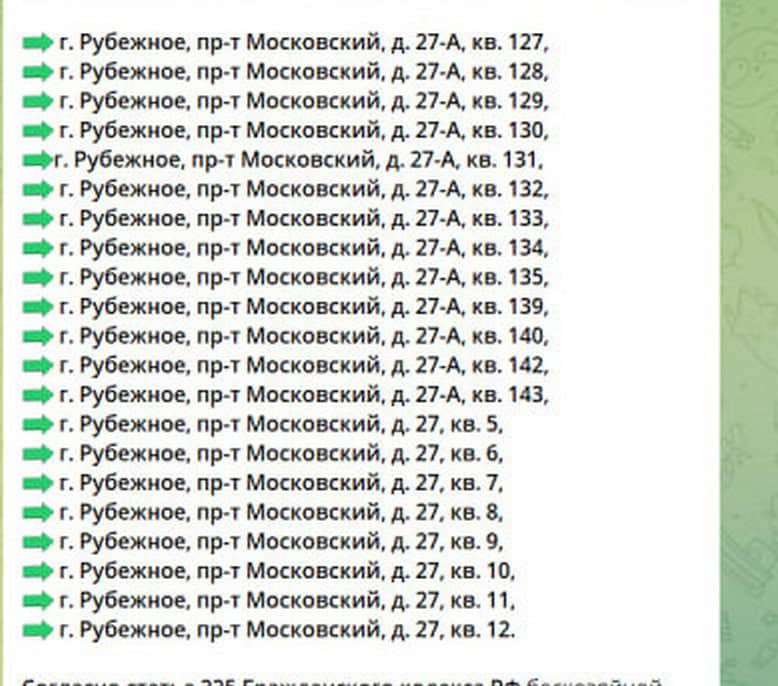 Окупанти планують вскривати квартири у Лисичанську та Рубіжному: оприлюднено списки